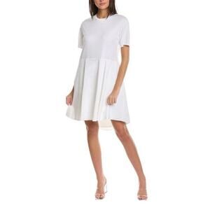 Theory White Tiered Tunic Linen Blend Dress (Size Small)